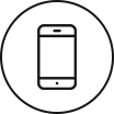 Smartphone icon inside a circular outline