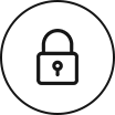 Black padlock icon on a solid background