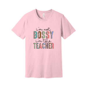 Pink teacher themed t-shirt with funny quote