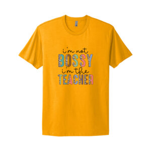 Yellow teacher themed t-shirt with funny message