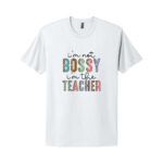 Light blue t-shirt with funny teacher slogan print.