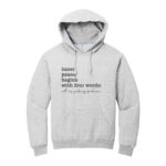 Women's casual graphic hoodie in grey