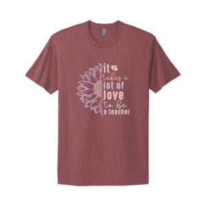 Brown teacher appreciation T-shirt with sunflower graphic
