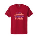 Red t-shirt with motivational quote design