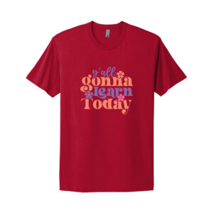 Red t-shirt with motivational quote design
