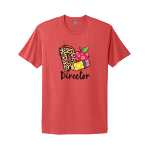 Red t-shirt with leopard print director design