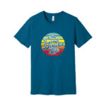 Blue t-shirt with colorful school director life print