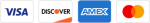Visa Discover Amex Mastercard logos in a row